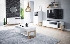 Zestaw mebli OSLO styl skandynawski - biały 